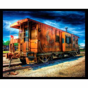 Caboose in Rail Yard