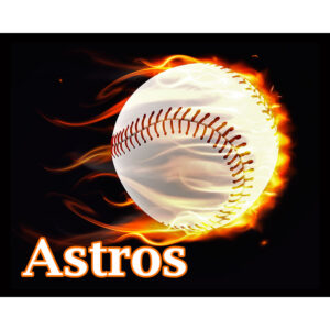 Flaming Baseball Astros