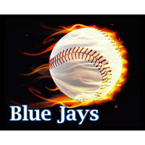 Flaming Baseball Blue Jays