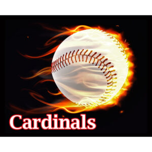 Flaming Baseball Cardinals