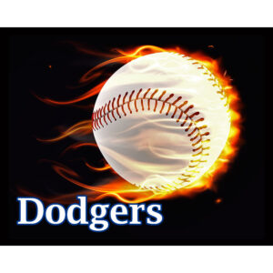 Flaming Baseball Dodgers