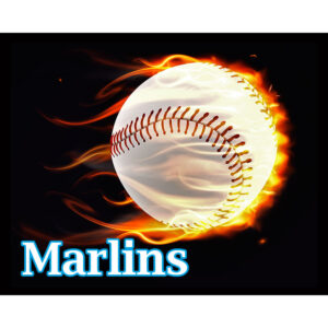 Flaming Baseball Marlins