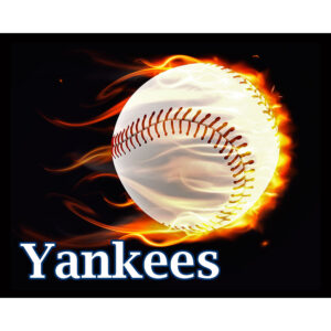 Flaming Baseball Yankees