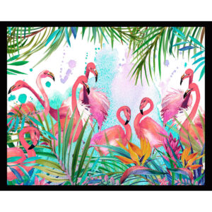 Flamingos and Flowers
