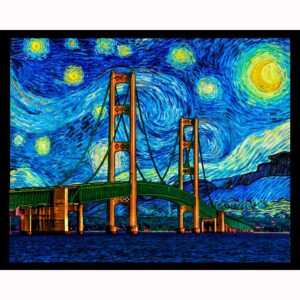 Mackinac Bridge Starry Night