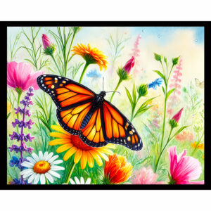 Monarch and Wild Flowers