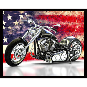 Motorcycle and Flag