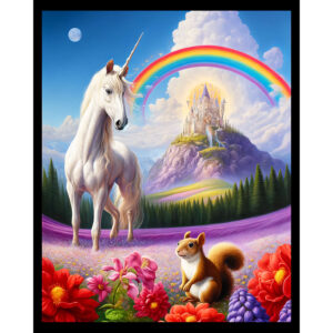 Unicorn and Rainbow Cloud Castle