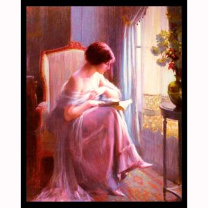 Young Woman Reading by Window