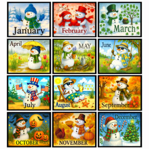 Twelve Months of Snowmen